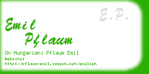 emil pflaum business card